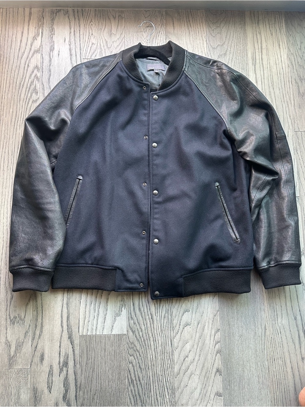 Men's Wool & Leather Bomber Jacket